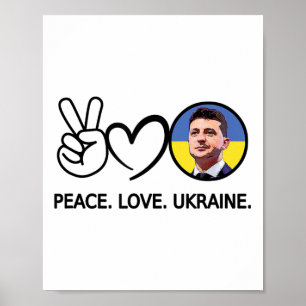 Póster Paz Amar Ucrania Volodymyr Zelensky Ucranianos
