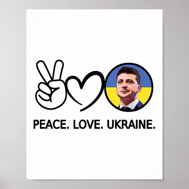 Póster Paz Amar Ucrania Volodymyr Zelensky Ucranianos (Frente)