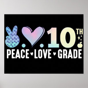 Póster Paz Amor 10° grado Volver a la escuela 10° grado