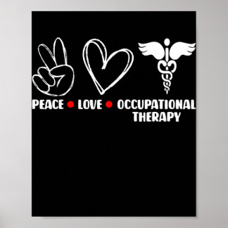 Póster Paz, amor a la terapia ocupacional