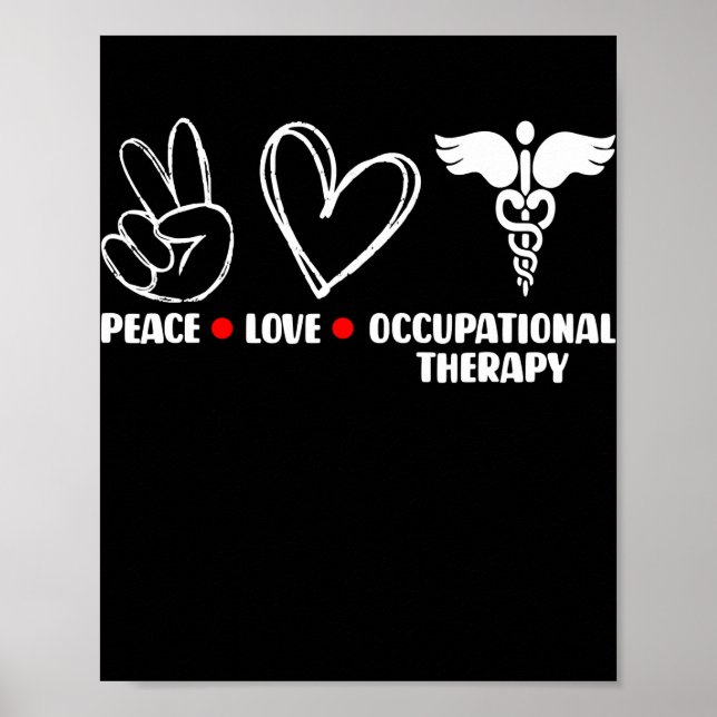 Póster Paz, amor a la terapia ocupacional (Frente)
