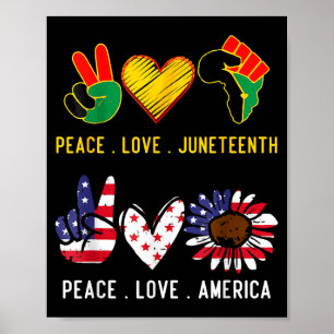 Póster Paz amor américa orgullo juneteenth chica negra 4