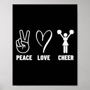 Póster Paz Amor Ánimo Orgulloso Porrista Mujeres Cheerlea