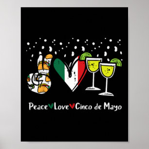 Póster Paz Amor Cinco De Mayo Fiesta Fiesta Mujer Mexican