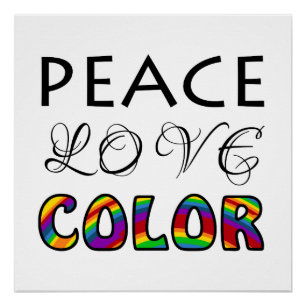 Póster Paz Amor Color Diseño Arcoíris