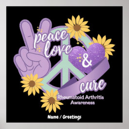 Póster Paz Amor Cura Artritis Reumatoide Conciencia