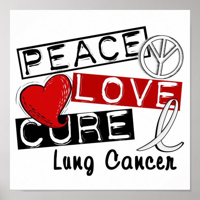 Póster Paz Amor Cura Cáncer de Pulmón (Frente)