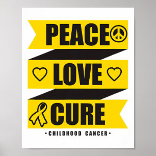 Póster Paz Amor Cura Conciencia del Cáncer Infantil 1 