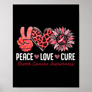 Póster Paz Amor Cura Conciencia sobre el Cáncer de Sangre