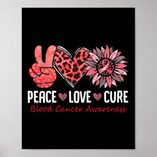 Póster Paz Amor Cura Conciencia sobre el Cáncer de Sangre