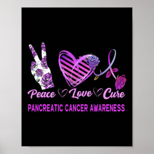 Póster Paz Amor Cura Concienciación Pancreática sobre el