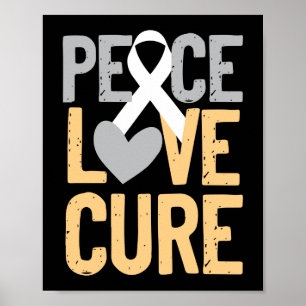 Póster Paz Amor Cura Cura Cáncer de Pulmón Conciencia