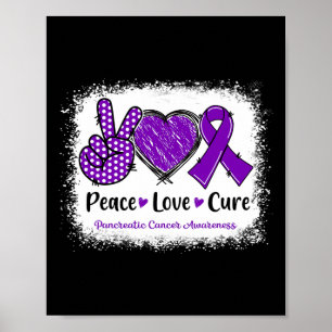 Póster Paz Amor Cura Cura Cáncer Pancreático Conciencia P