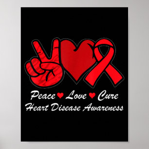Póster Paz Amor Cura Enfermedad Cardiaca Conciencia Chd S