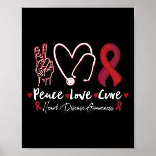 Póster Paz Amor Cura Enfermedad del Corazón Conciencia St