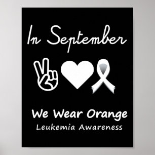 Póster Paz Amor Cura Leucemia Sensibilización Hombres Muj