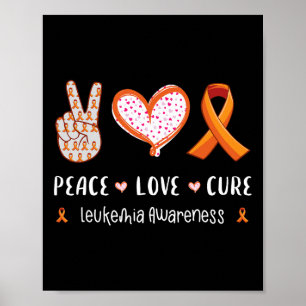 Póster Paz Amor Cura Leucemia Sensibilización Hombres Muj