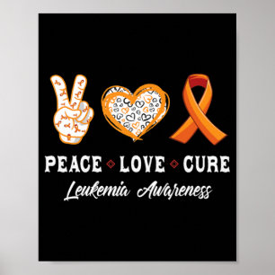 Póster Paz Amor cura Leukemia Concienciación de mujeres n