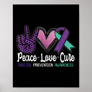 Póster Paz Amor Cura Suicidio Prevención Conciencia