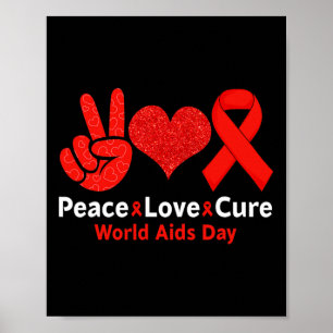 Póster Paz Amor Curación Semana de la Cinta Roja Diversió