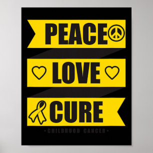 Póster Paz Amor Curar Conciencia sobre el Cáncer Infantil