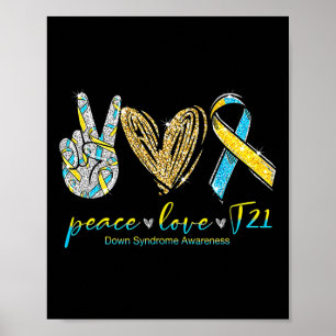 Póster Paz Amor Curar Síndrome de Down Conciencia