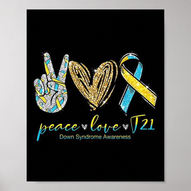 Póster Paz Amor Curar Síndrome de Down Conciencia (Frente)