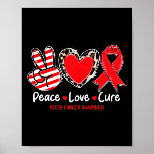 Póster Paz Amor Cure Apoyo a la Concienciación sobre el C