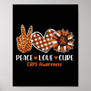 Póster Paz Amor Cure Crps Conciencia Mes Guerrero Orang