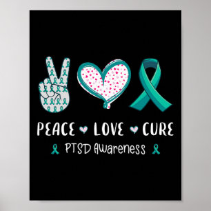 Póster Paz Amor Cure Ptsd Estrés Trastorno De Conciencia