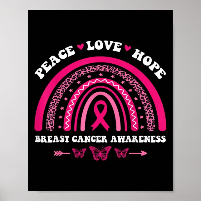 Póster Paz Amor Esperanza Cáncer de Mama Pi Emocional Arc (Frente)