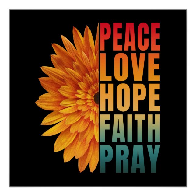 Póster paz amor esperanza fe reza  (Anverso)