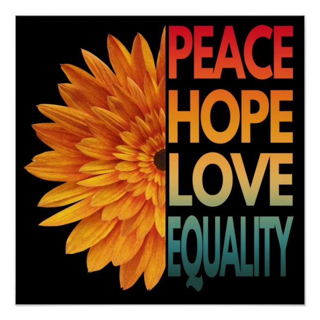 PÓSTER PAZ AMOR ESPERANZA IGUALDAD  (Anverso)