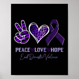 Póster Paz Amor Esperanza Leopardo Poner fin a la violenc
