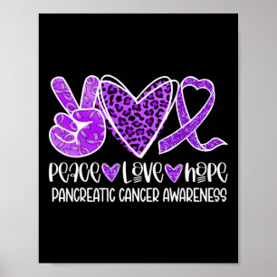 Póster Paz Amor Esperanza Leopardo Púrpura Cáncer Pancreá