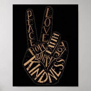 Póster Paz Amor Esperanza Mes de la Historia Negra Hombre