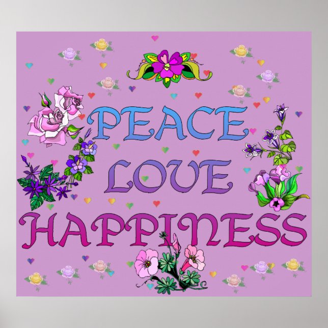 Póster Paz Amor Felicidad (Frente)