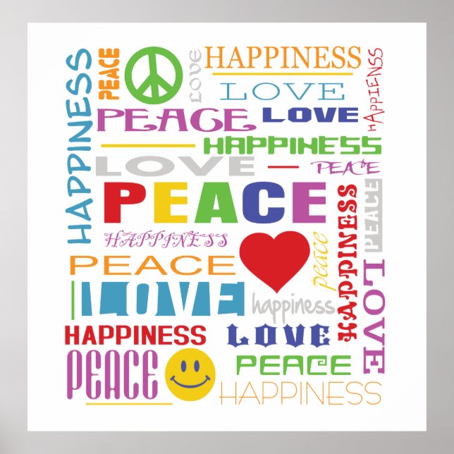 Póster Paz Amor Felicidad (Frente)