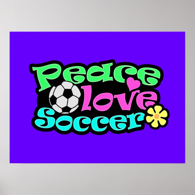 Póster Paz, amor, fútbol; retro (Frente)