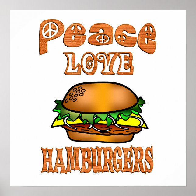 Póster Paz Amor Hamburguesas (Frente)