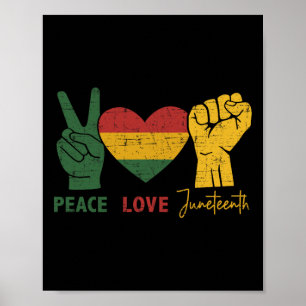 Póster Paz Amor Junét Con El Corazón De La Bandera Africa