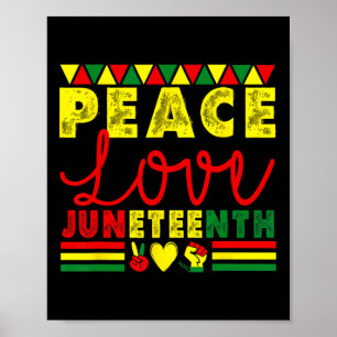 Póster Paz Amor Junetdecia Afroamericano Histo Negro