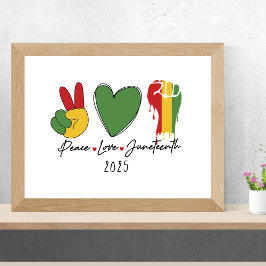 Póster Paz Amor Junetdecia Historia Negra