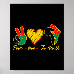 Póster Paz Amor Junetdecimo Orgullo Negro Libertad 4 De J
