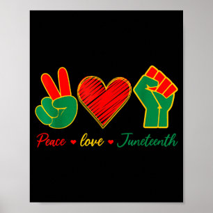 Póster Paz amor juneteenth orgullo negro libertad 4 de