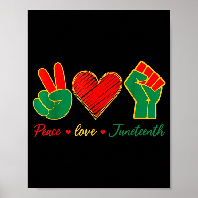 Póster Paz amor juneteenth orgullo negro libertad 4 de (Frente)