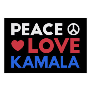Póster Paz Amor Kamala I - Kamala Harris Presidente