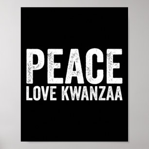 Póster Paz Amor Kwanzaa Patrimonio Africano-Estadounidens