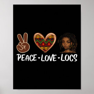 Póster Paz Amor Locs Melanina Negra Mujeres Histor Afric