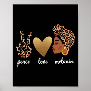 Póster Paz Amor Melanina Educada Afro Droga Africana Quee